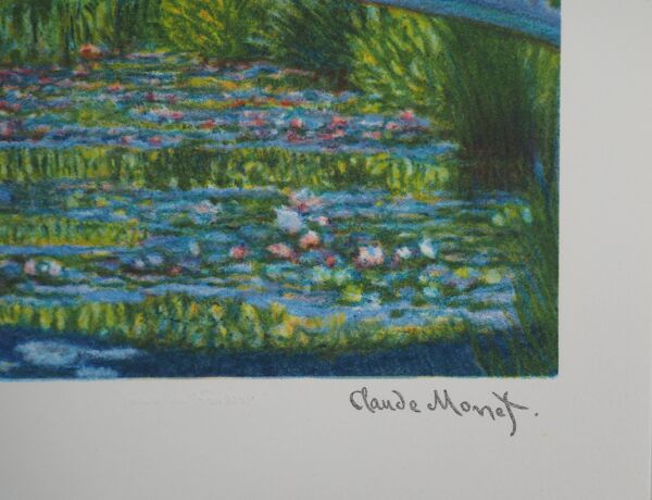 Claude Monet : Giverny, le bassin aux nymphéas, lithographie signée
