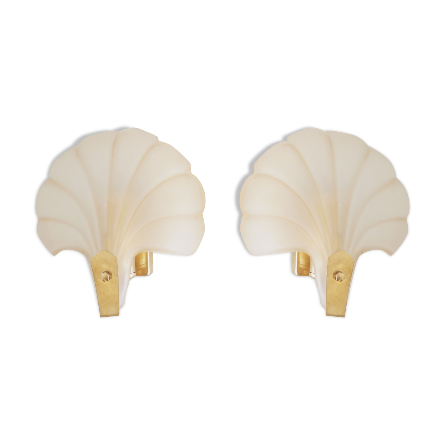 Pair of glass shell sconces