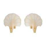 Pair of glass shell sconces