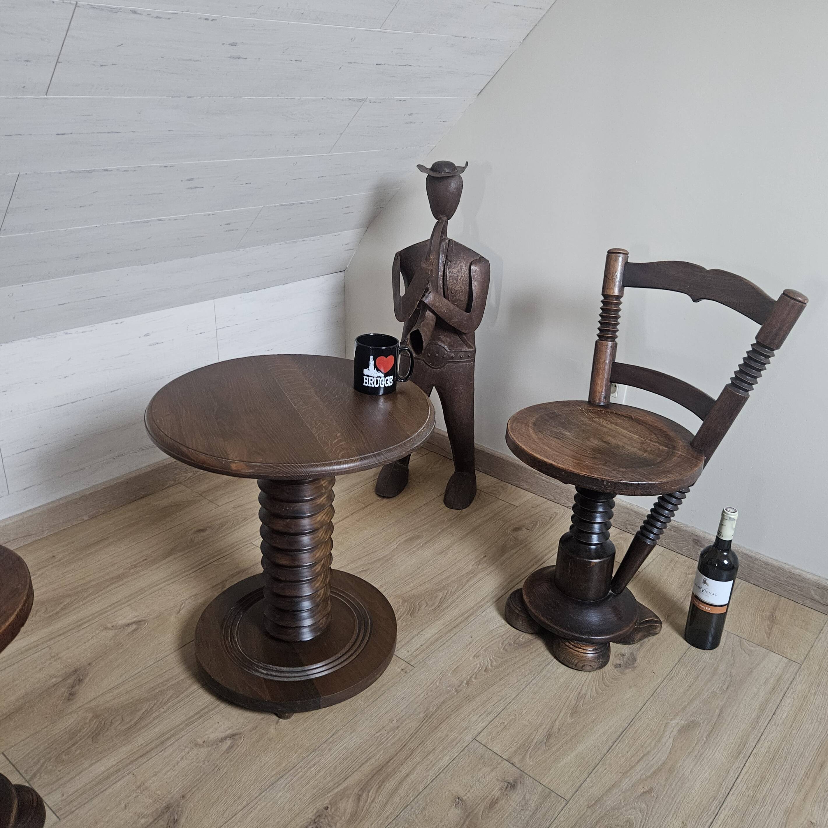 Side table, guéridon by Charles Dudouyt, 1940s-1950s.