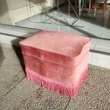 Pouf crapaud en velours rose