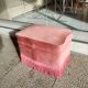 Pink velvet toad pouf