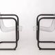 Pair of vintage metal armchairs – Chrome wire mesh – Italy, 1980s