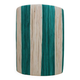 Applique murale rayé vert sapin et beige en raphia naturel