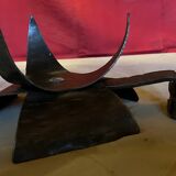 Vintage wrought iron burlap table lamp