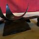 Vintage wrought iron burlap table lamp
