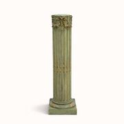 Colonne piédestal style Louis XVI vert olive