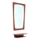 Set consisting of mid-century teak wall mirror and shelf / Danish modern design / 1960s