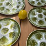 Assiettes et plat à huitres barbotine