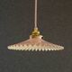 Opaline pendant light in pink and white painted glass, delivered with new cable and socket