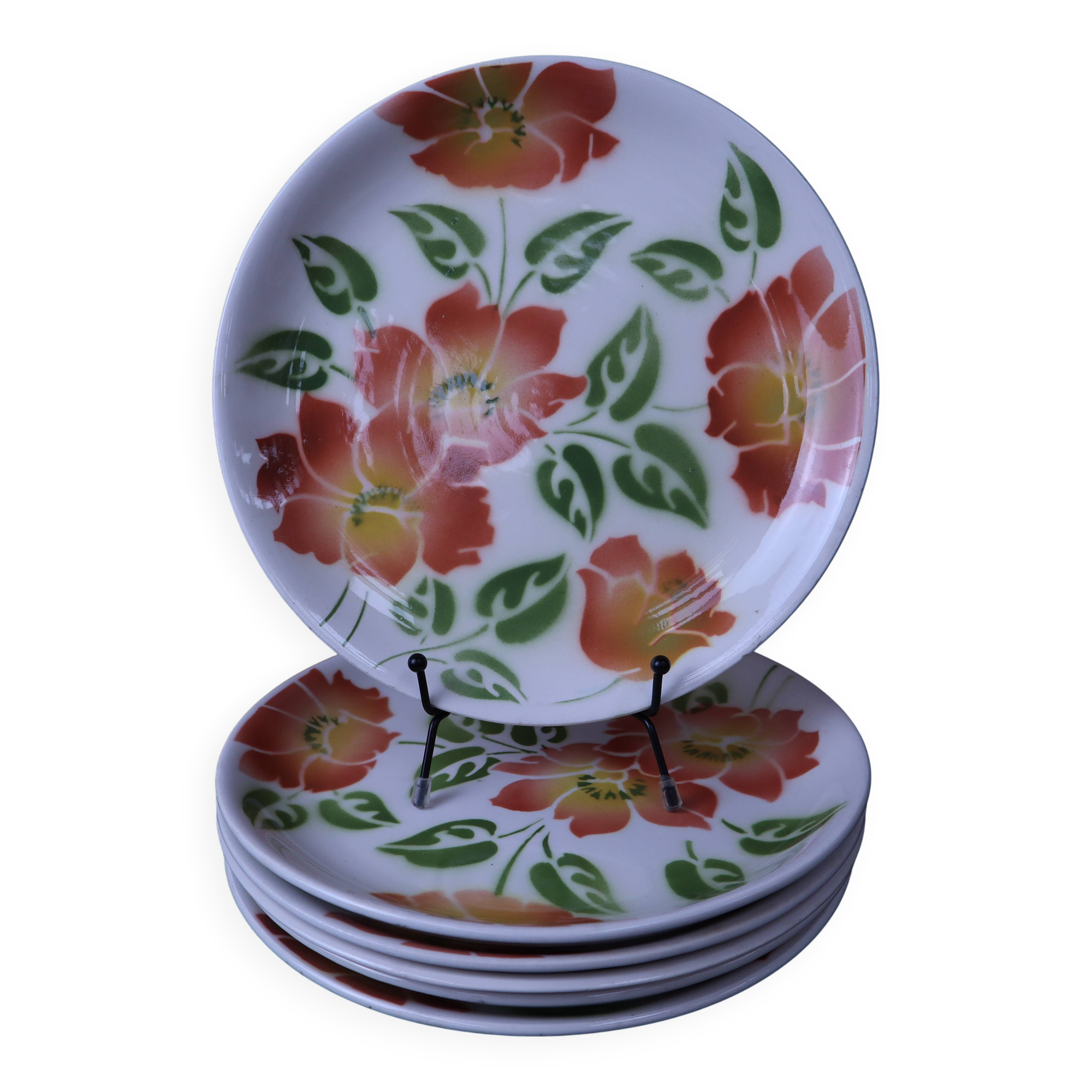 Set of 6 flat plates Moulin des Loups "Ontario"