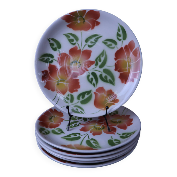 Lot de 6 assiettes plates Moulin des loups ''Ontario