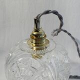 Vintage carved clear glass globe walker