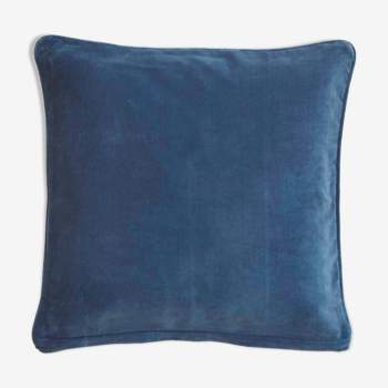 Coussin en velours 50x50cm couleur bleu de chine