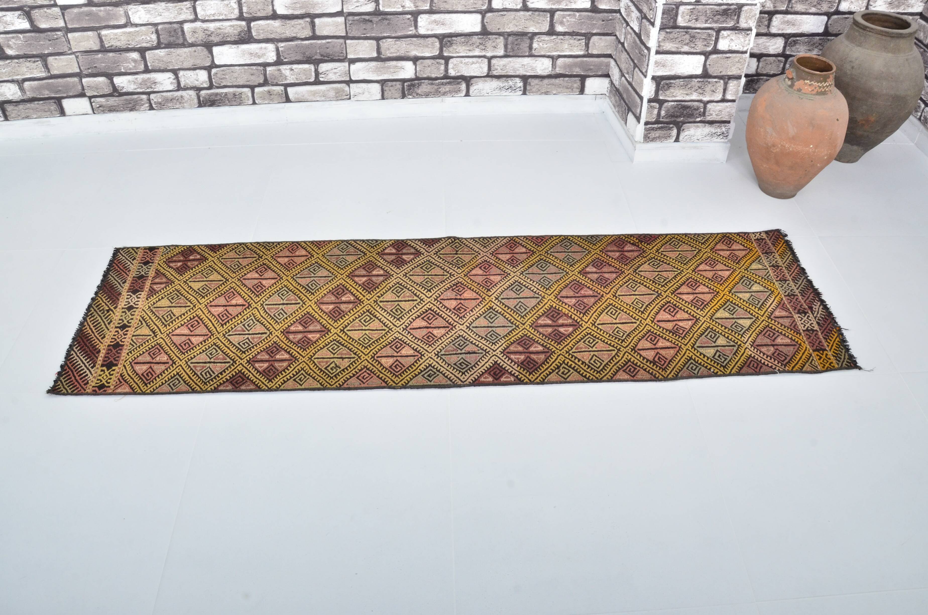 Anatolian Floral Vintage Kilim Runner sku 3397