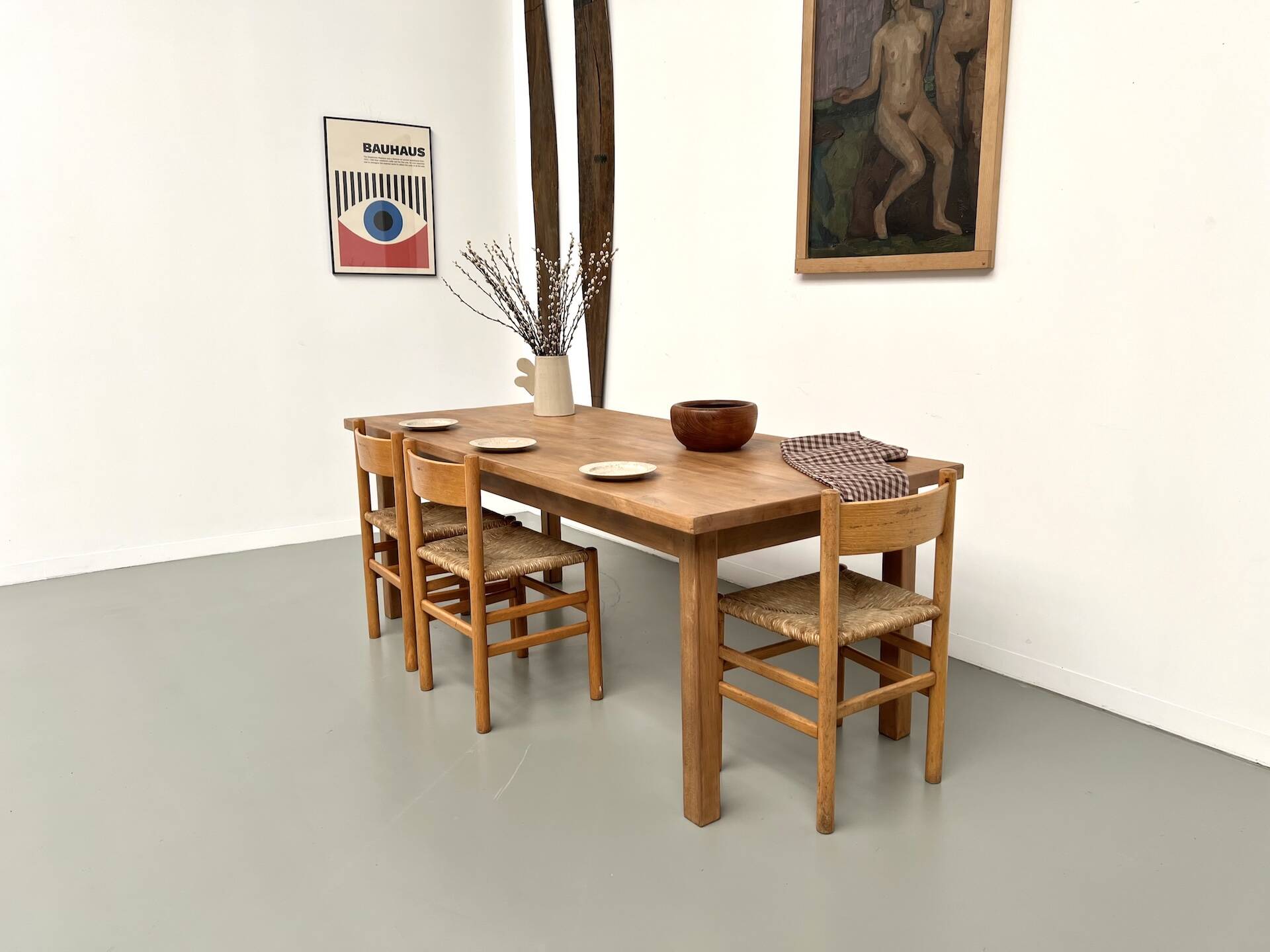 Solid beech farmhouse table
