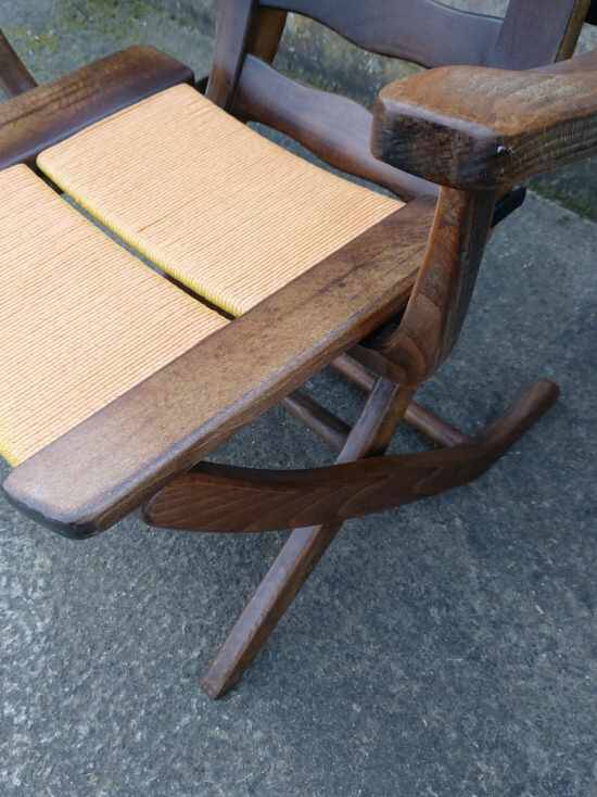 Pair of vintage TRICONFORT France deckchairs and relax chairs