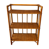 Vintage bamboo and rattan shelf