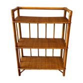 Étagère en bambou et rotin vintage
