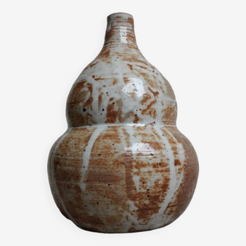 Enamelled stoneware vase, colocynth of Pierre Lion, son of Eugène Lion
