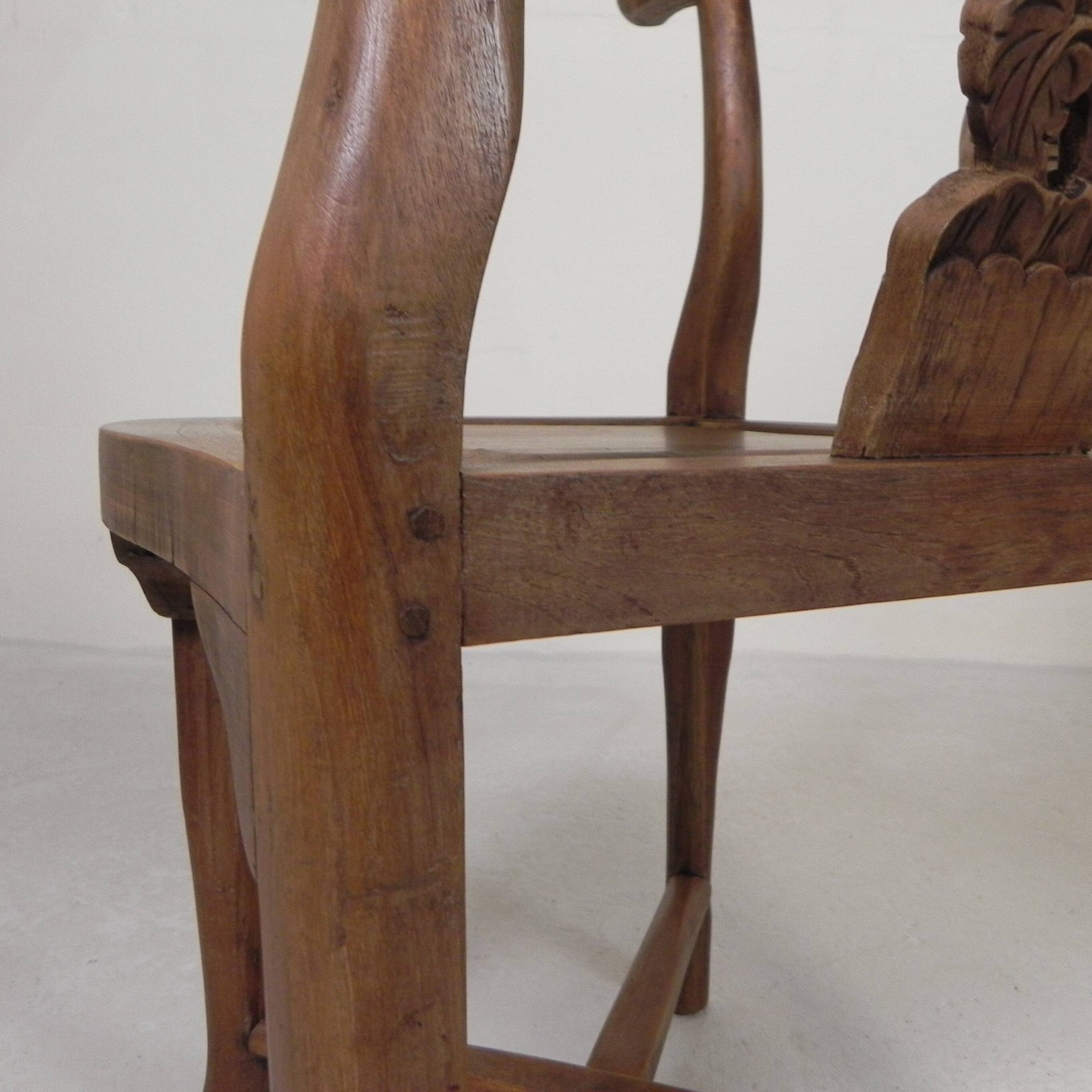 Set of 2 teak corner chairs, 1980s