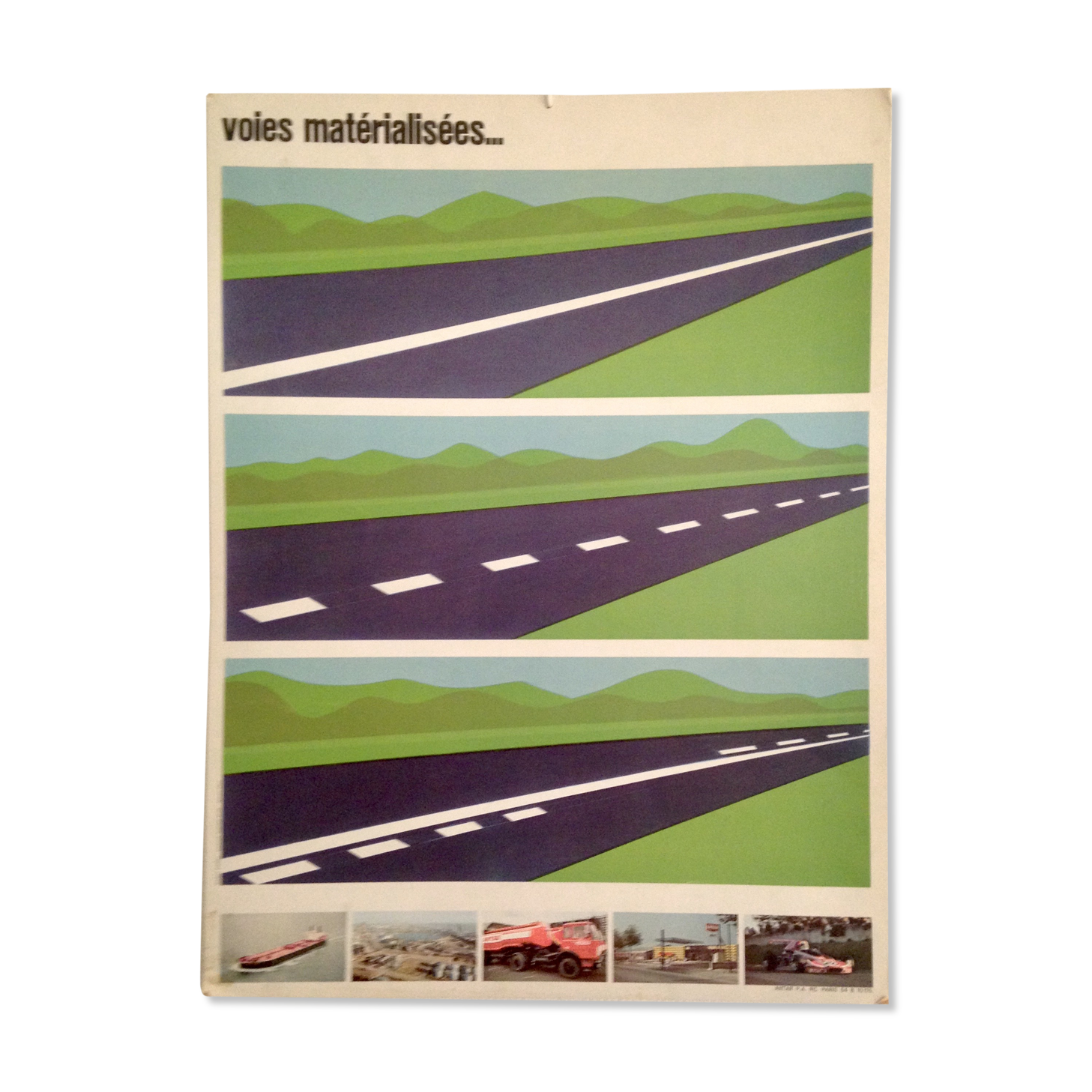 Poster school road safety Antar 1970 materialized channels