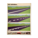 Poster school road safety Antar 1970 materialized channels