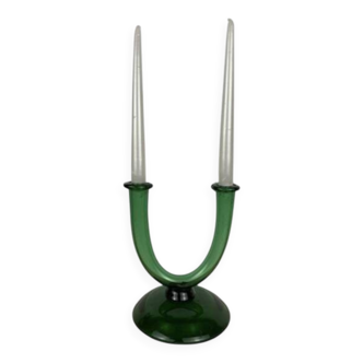 large blown glass candle holder
