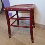Red curved square stool