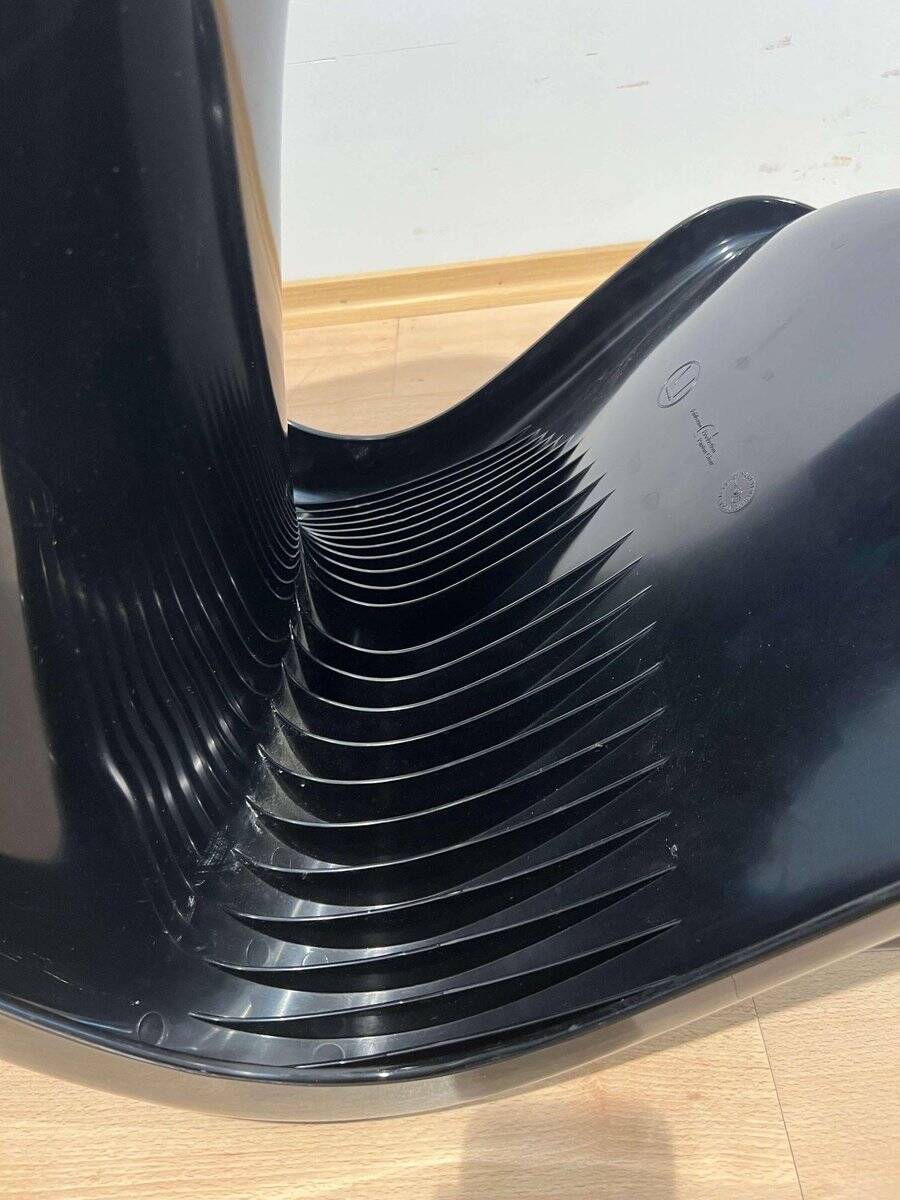 Panton Cantilever Chair in Black Pu by Verner Panton, Germany, 1971