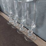 Set of 6 champagne flutes in chiseled crystal