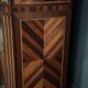 Louis XVI period secretary in monogram marquetry and white marble