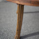 Wooden coffee table with cast iron legs