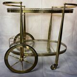 Dessert trolley rolling 1970 golden brass
