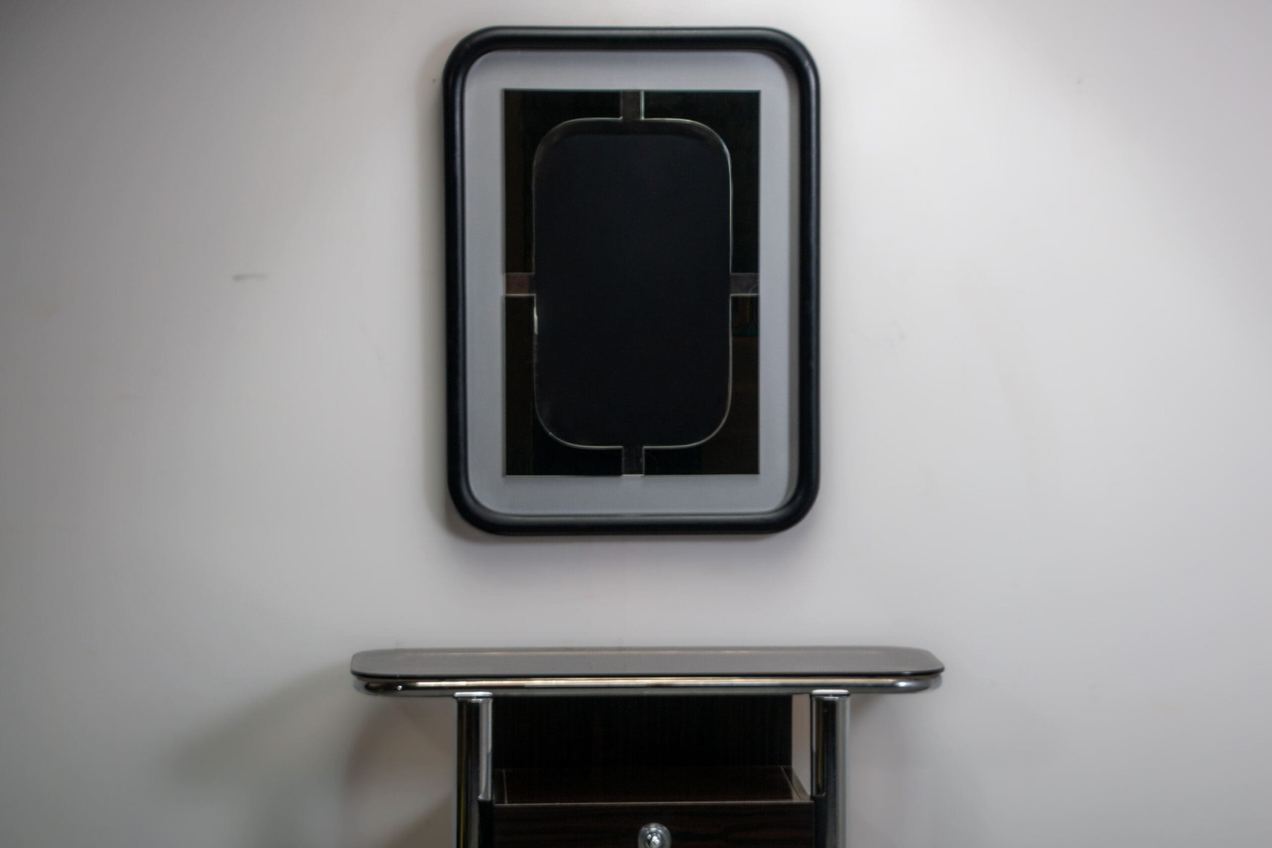Italian hall cabinet and mirror. Circa 1960