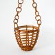 Cache-pot en bois et bambou à suspendre, 1950