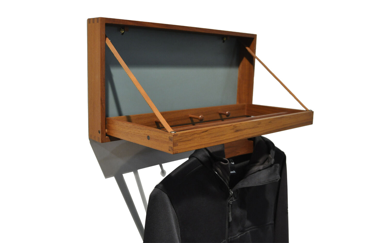 Teak coat rack by Adam Hoff & Poul Ostergaard for Virum, 1950s