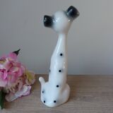 Large romantic ceramic Dalmatian dog figurine from the 1970s,