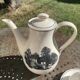 Coffee service, in earthenware with country motif, Boch La Louvière Belgium