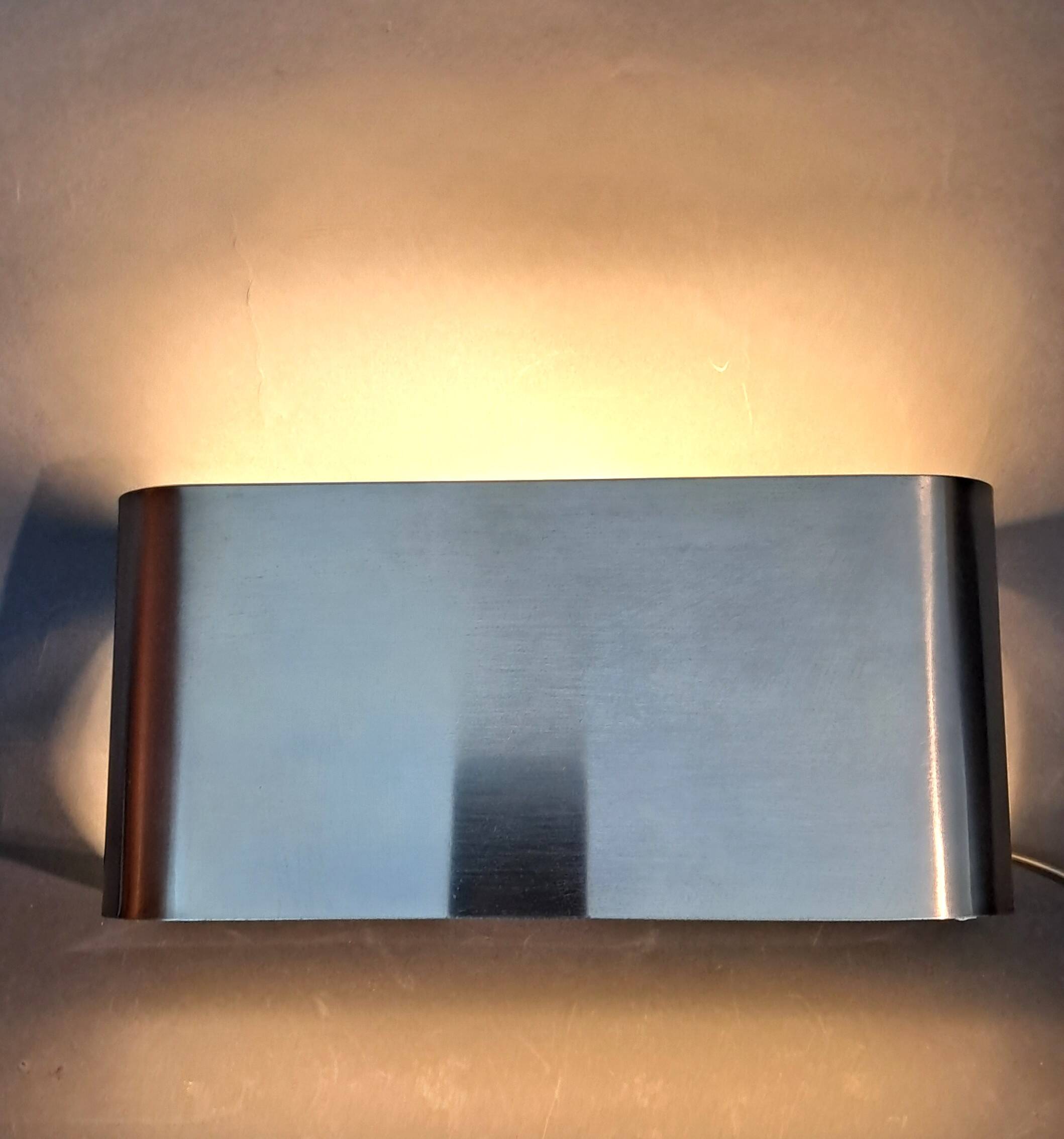 Applique à 2 lumières en aluminium brossé doré, 1970