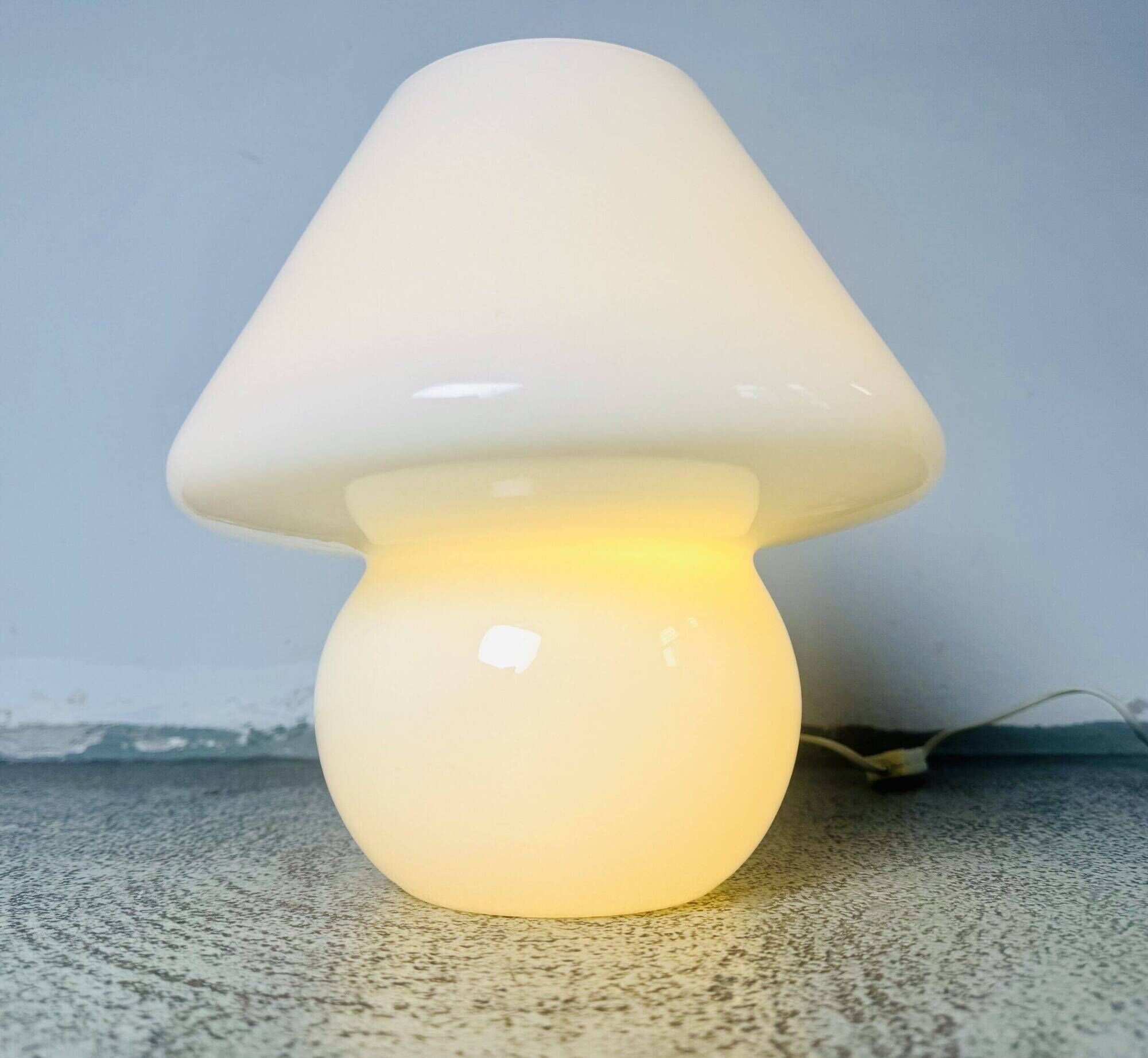 Opaline Glass Mushroom Table Lamp By Paolo Venini For Venini, Italy 1970S