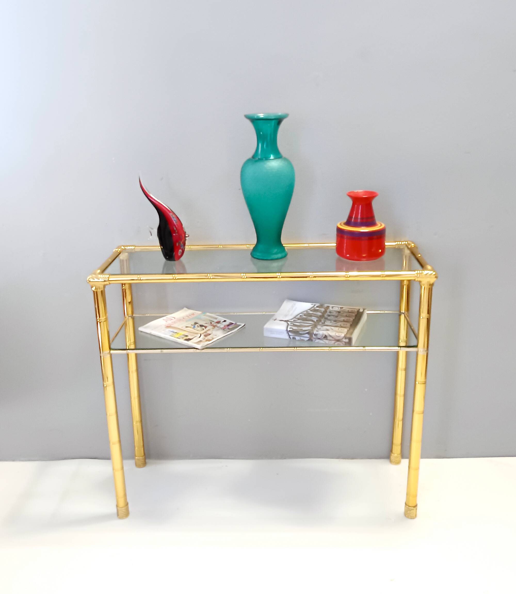 Teal Polished Hand-Blown Murano Glass Vase by Vetrarti, Italy