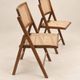 Vintage folding chair in wood and cane – 1960s/70s