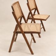 Vintage folding chair in wood and cane – 1960s/70s