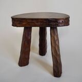 Pair of wooden tripod stools