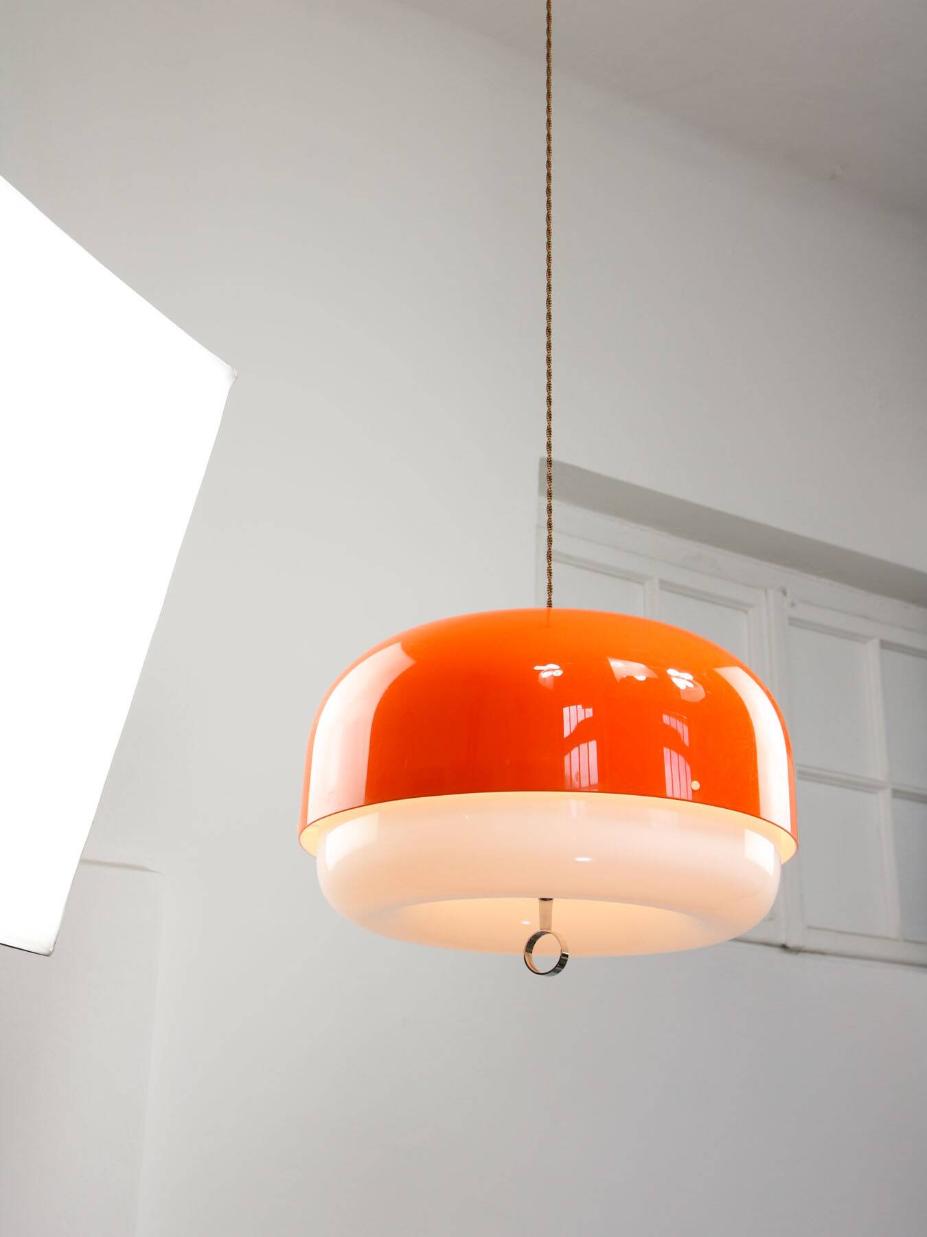 Rare XXL Orange Medusa Pendant Lamp from Guzzini, 1970s