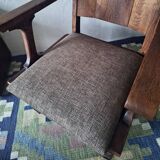 Antique arts and crafts carved oak armchair, 1910