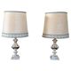 Elegant silverplate pair of bedside lamps, Italy 1970s