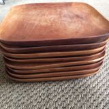 Set of 8 wooden plates