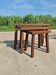Vintage oak 3 nesting tables brutalist high legs